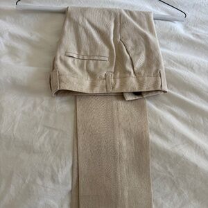 Mango boys cream/pale beige linen pants